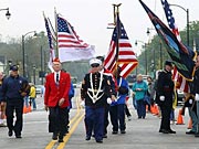 Picture of parade at O'Rorke Bridge opening.