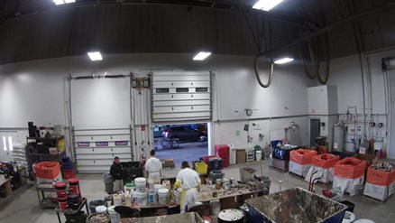Picture of inside of waste treatment building.
