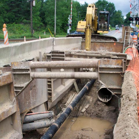 Construction of Sewer Force Main.